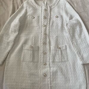 SHEIN White Textured Midi Dress